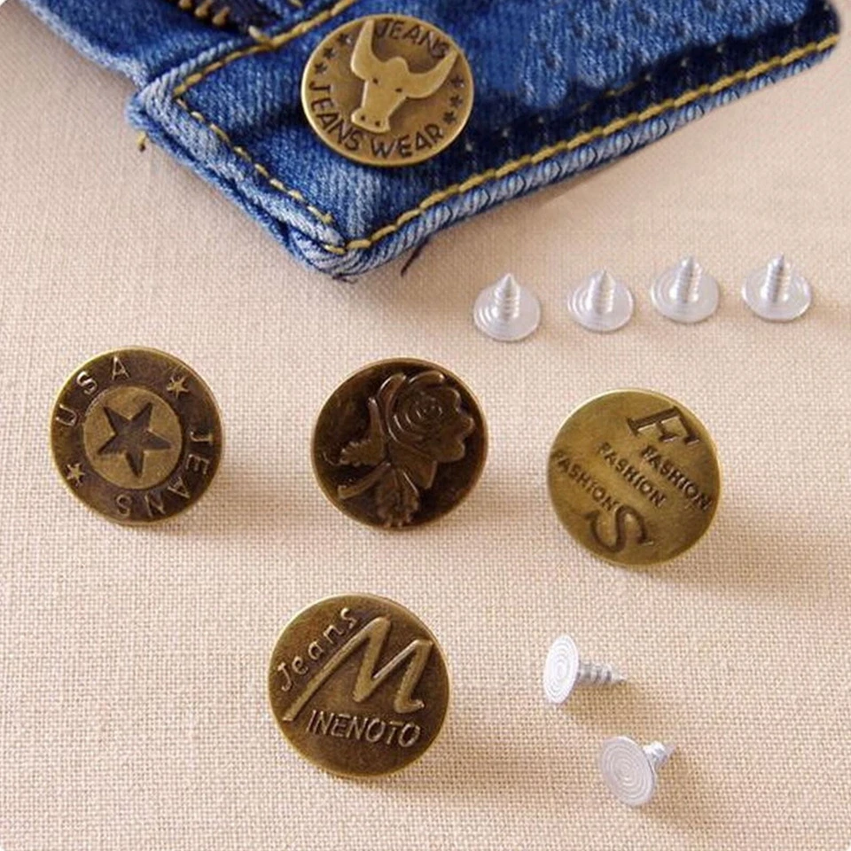 20mm No-sew On Metal Plain Replacement Jean Buttons For Jeans/Denim-shirts/Pants - Image 4 of 4