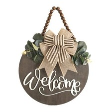 Sign for Front Door Wreath Decorations for All Seasons Front Porch Welcome