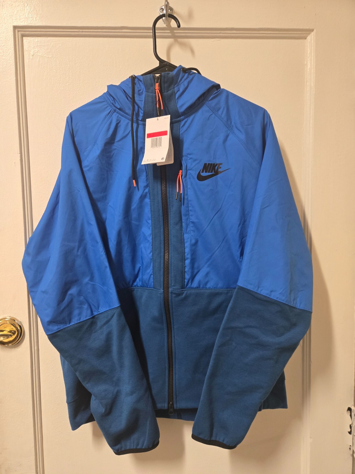 SACAI X NIKE NUOVO Nike Uomo Grande Pile e Antivento Giacca Full Zip Blu (WC)