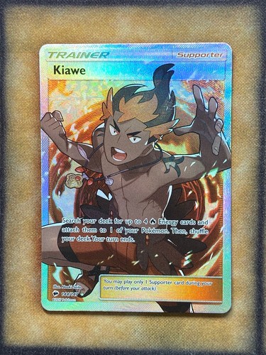 Pokemon Kiawe 144/147 Burning Shadows Full Art Ultra Rare Holo LP