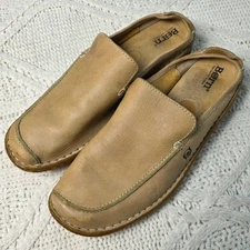 Born Leather Mules Womens Size 9 M/W Tan Brown Slip On Comfort Clogs Shoes