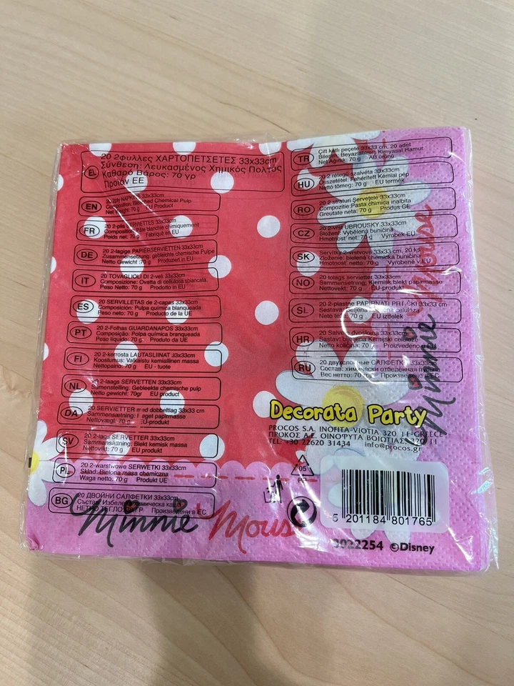 MINNIE MOUSE NAPKIN (20pes 16X16cm ) Disney Decorate Party - Image 2 of 4