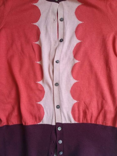 BNWOT Hobbs Cardigan Size 12 Silk Cashmere Cotton Blend Coral Pink Buttons Long - Picture 3 of 9