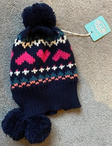 navy blue knitted bobble hat