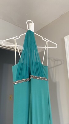 Windsor Turquoise Halter Form Fitting Prom Formal High-Low Dress Gown Size  S | eBay