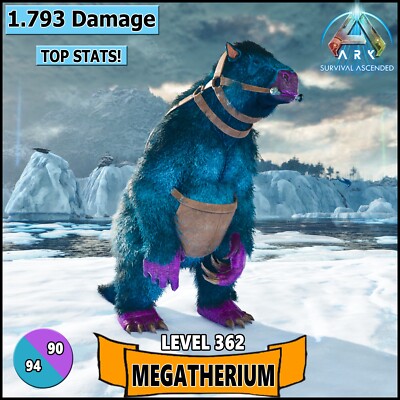 Ark Ascended PC/PS5/XBOX PVE   Cotton Candy MEGATHERIUM TOP  1793.4% Damage