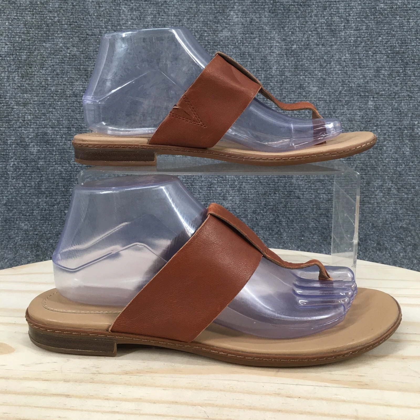 Sandali Timberland donna 8 5 cherrybrook tanga piatto A10Z5 pelle marrone slip on