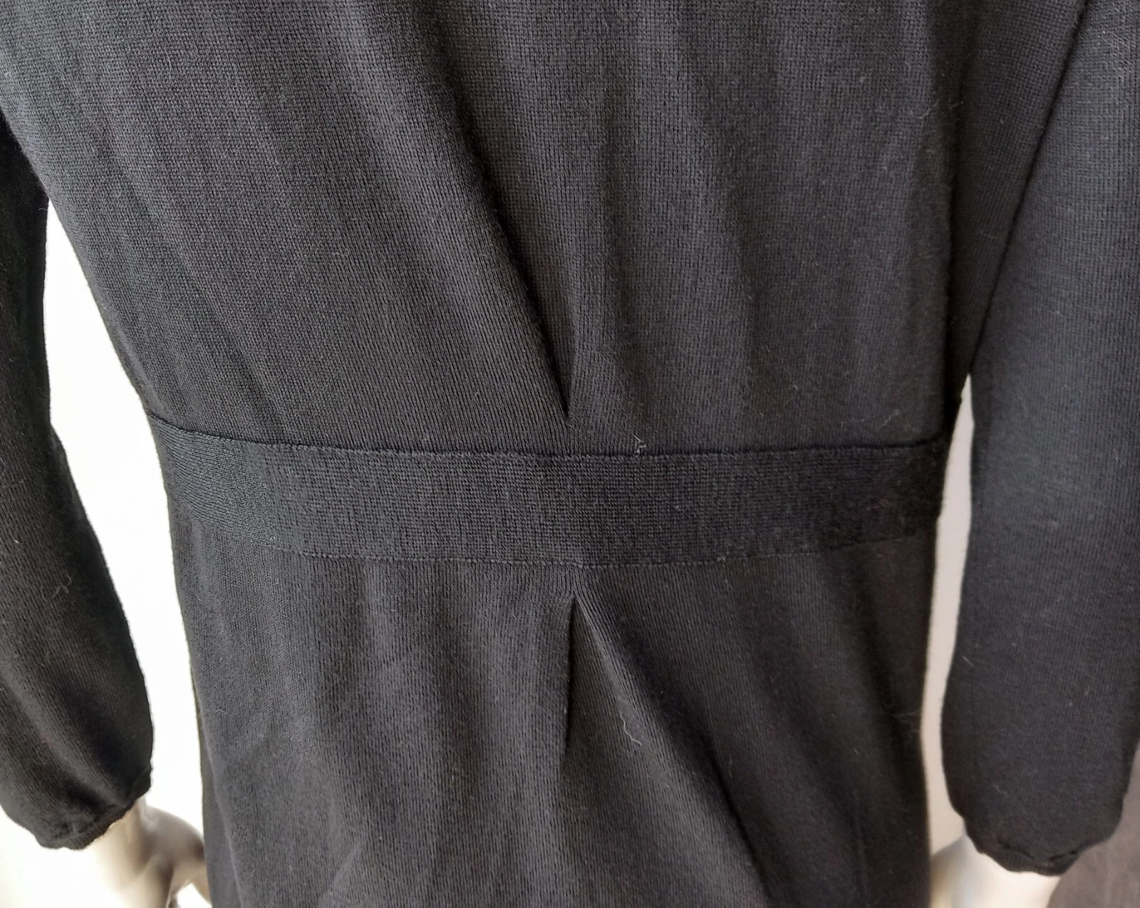 LOVE MOSCHINO abito in maglia nero accento a catena fascia 100% lana It44 De38 40