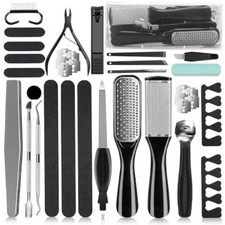 36 in 1 Pedicure Kit, Professional Pedicure Tools Foot Rasp Foot Dead Black