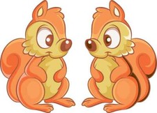 2in x 3in Squirrel Vinyl Stickers Car Truck Vehicle Bumper Decal