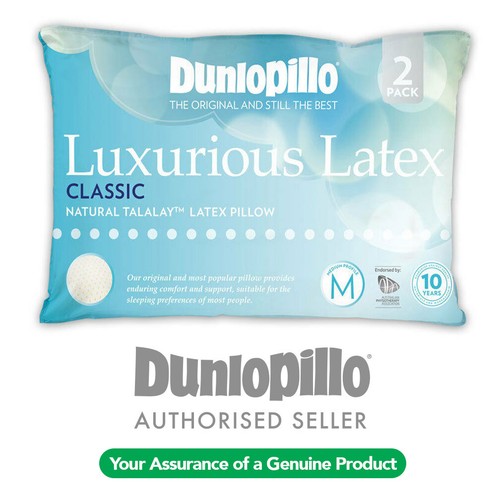 DUNLOPILLO 2 Pack Luxurious Talalay Latex Classic Medium Profile & Feel