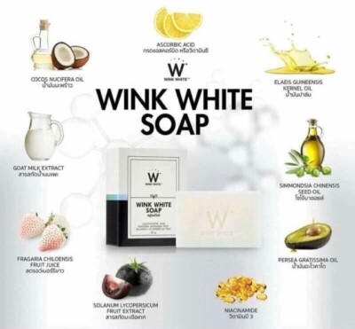 10 Savons Blanchissants Wink White Au Glutathion - Pour Visage Et Corps, 80g Pièce