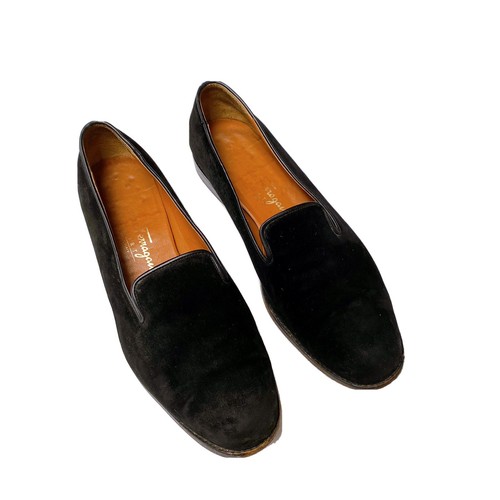 black suede loafers