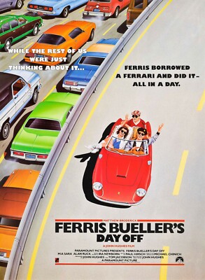   Ferris Bueller Ferrari Poster 22x17 | Vintage Movie Art, High-Quality Print