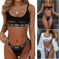 New Women Sexy Lingerie Two Piece Lace Bra Panty Set Babydoll Sleepwear Outfits