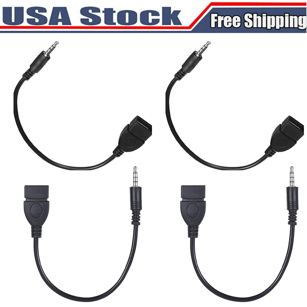 Male to USB 2.0 Type A Female OTG Audio AUX Converter Adapter Cable