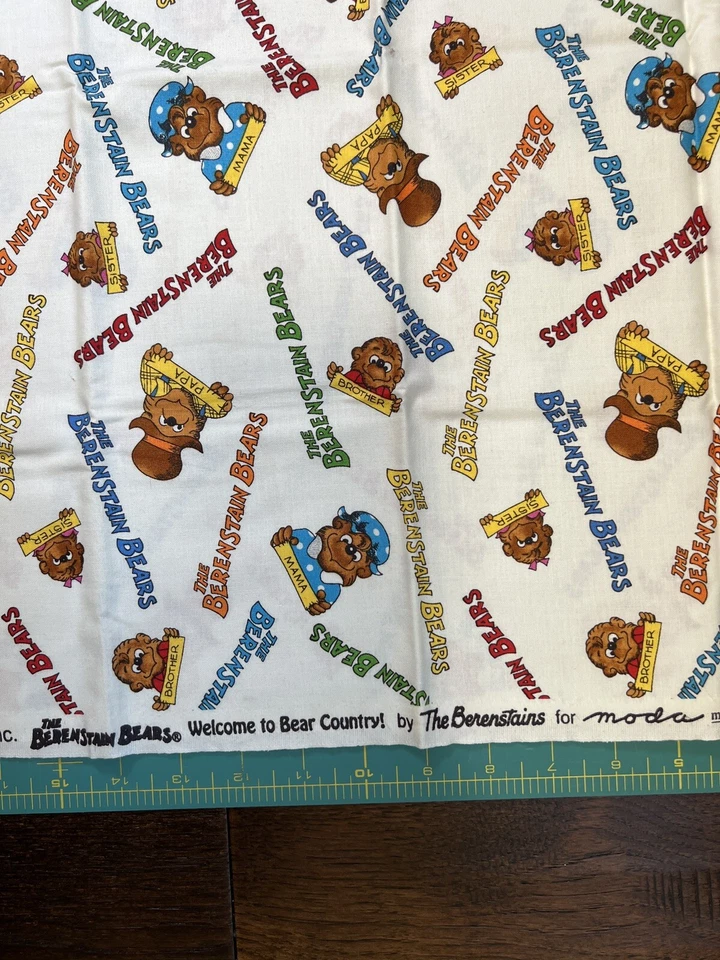 BERENSTAIN BEARS -Moda 2012 -Rare Welcome To Bear Country- Words Half Yard - Image 4 of 4