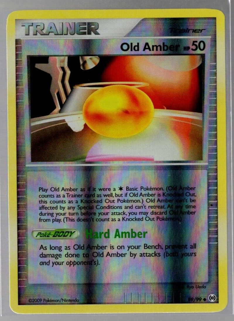 Old Amber 89/99 Reverse Holo Uncommon Platinum Arceus Pokemon TCG Near Mint
