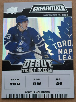 2022-23 UD Credentials Debut Ticket Access #128 Pontus Holmberg 171/999