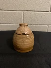 Vintage Frankoma #803 Beehive Honey Pot with Lid Bee Finial Brown Glaze 4.75" T