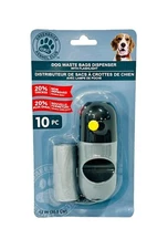 Greenbrier Kennel Club Dog Waste Bags Dispenser With Flashlight + 10PC Bag Roll