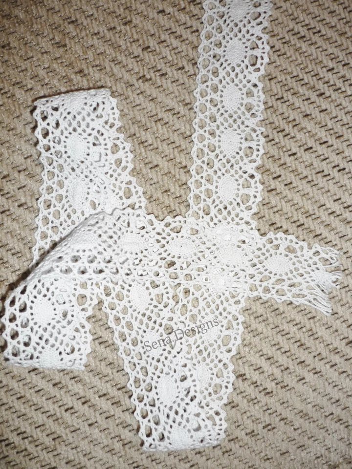Cinta Coton Encaje Vintage Borde Blanco Para Costura Artesanía - Imagen 1 de 1