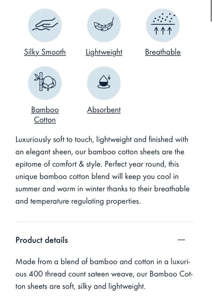 Sábana plana de algodón de bambú de 400 hilos 1 king Foto 3 de 4