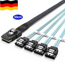 Mini SAS 12G SFF8087 Adapterkabel 4x SATA Kabel (50cm) NEU