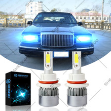Blue 9007 Hb5 Led Headlight Bulb High-low Beam For Lincoln Town Car 1990-2002