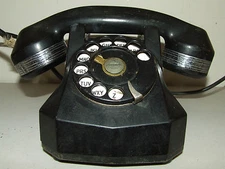 Vintage Automatic Electric Rotary Dial Black Bakelite Monophone Telephone Phone