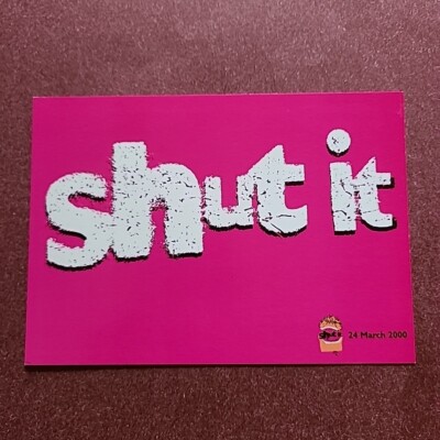 Shut It World Vision Schnelle Kampagne Promo Postkarte, Bumerang, nicht verschickt. Charity.