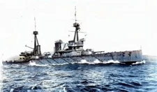 ROYAL NAVY INVINCIBLE CLASS BATTLECRUISER HMS INFLEXIBLE c 1910