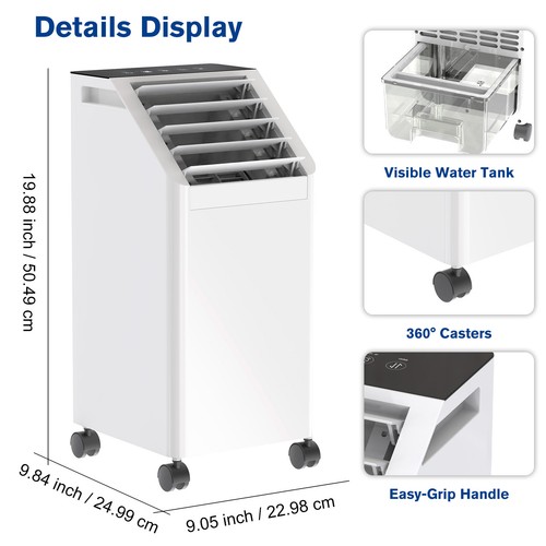 Evaporative Air Cooler Conditioner 4L Portable Cooling Water Fan Remote Control - Picture 4 of 9