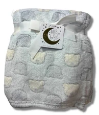 BLANKET PLUSH - LITTLE & LOVED BOYS 223 - BEAR BLUE - BABY TODDLER CRIB BED