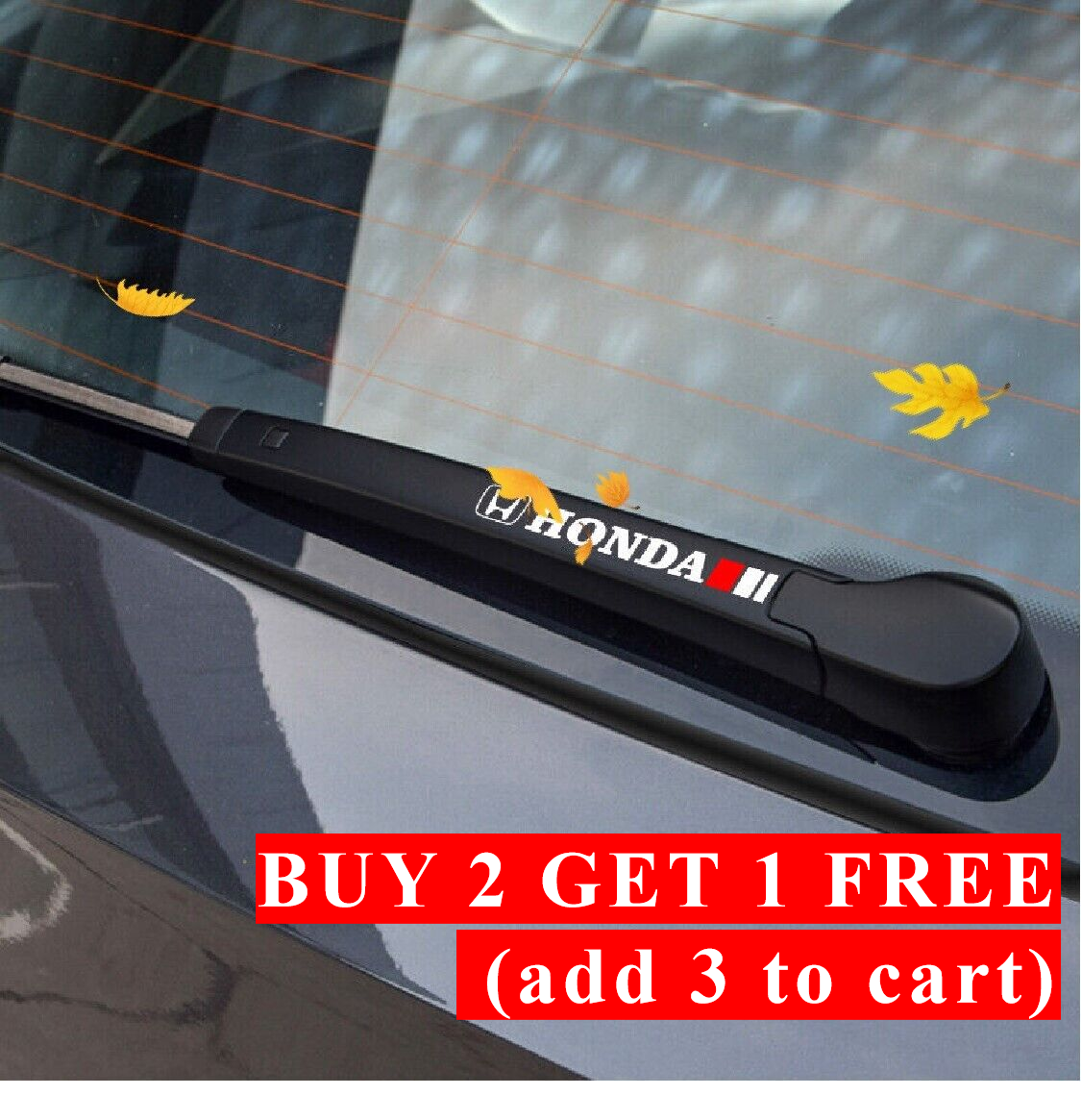 2PCS PVC Car Window Wiper Sport Sticker Side Decals for Honda Car Accessories