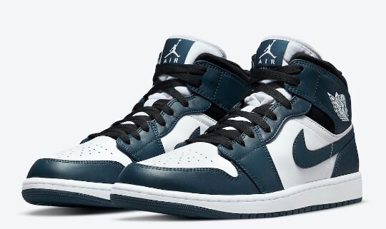Nike Air Jordan 1 Mid Armory Navy/White-Black Leather Men's