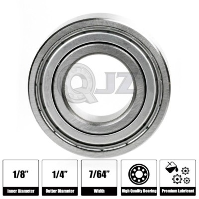 1x FR144ZZ 1/8'' x 1/4'' x 7/64'' Metal Shielded Ball Bearing [Flanged Bearing]