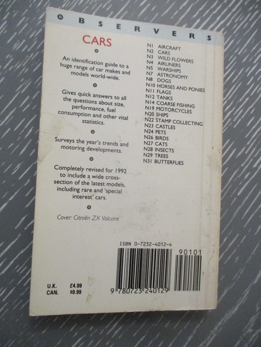 The Observer's cars, Stuart Bladon, paperback, 192 pp
