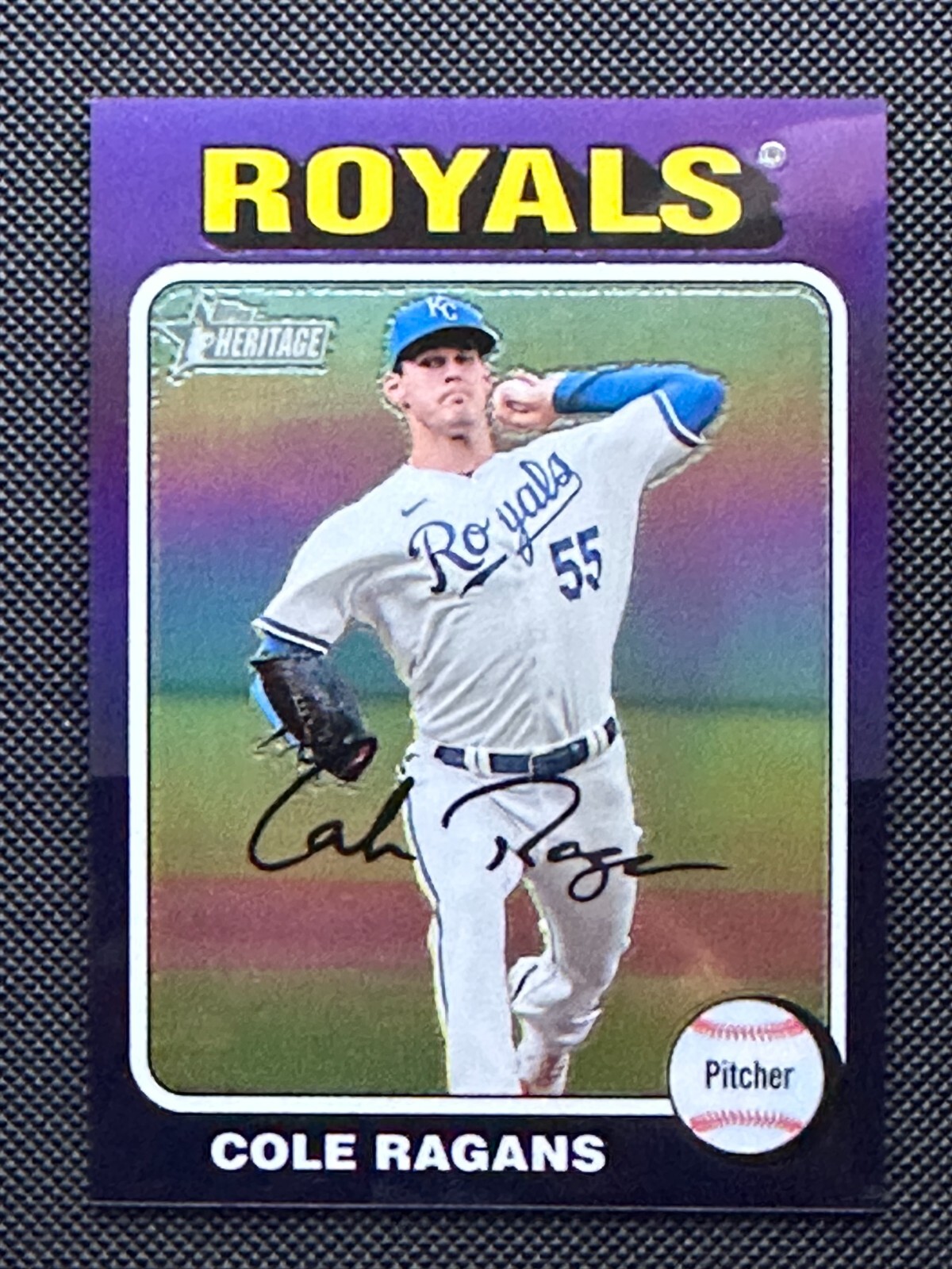 2024 Topps Heritage High Number Chrome Purple Refractor #120 Cole Ragans Royals