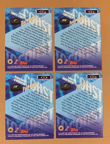 Lot Of 4x 2002-03 Topps Coast To Coast Sundin, Sakic, Bondra & Kariya - Picture 2 of 2