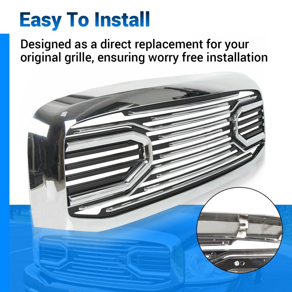 Chrome Front Bumper Hood Big Horn Grille for Dodge | Ubuy