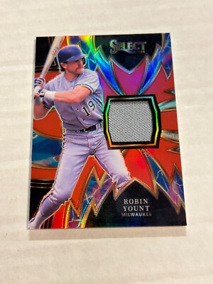 2024 PANINI SELECT ROBIN YOUNT 63/99 SPARKS RED PRIZM GAME USED JERSEY SP M3