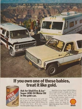 1979 Shell Fire & Ice Motor Oil - Grand Canyon Chevy Blazer Ford Van - Print Ad