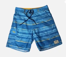 Ocean & Earth men Size 38 Shorts Board Polyester Blue Surf