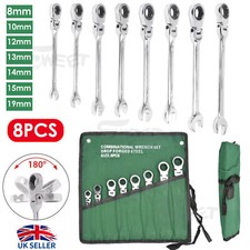 Ratchet Spanner Wrench Set Metric Combination Ratcheting Spanners 8mm-19mm 8pcs