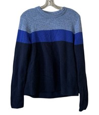 Old Navy Women Size Medium Blue Striped Lightweight Knit Sweater Preppy Winter