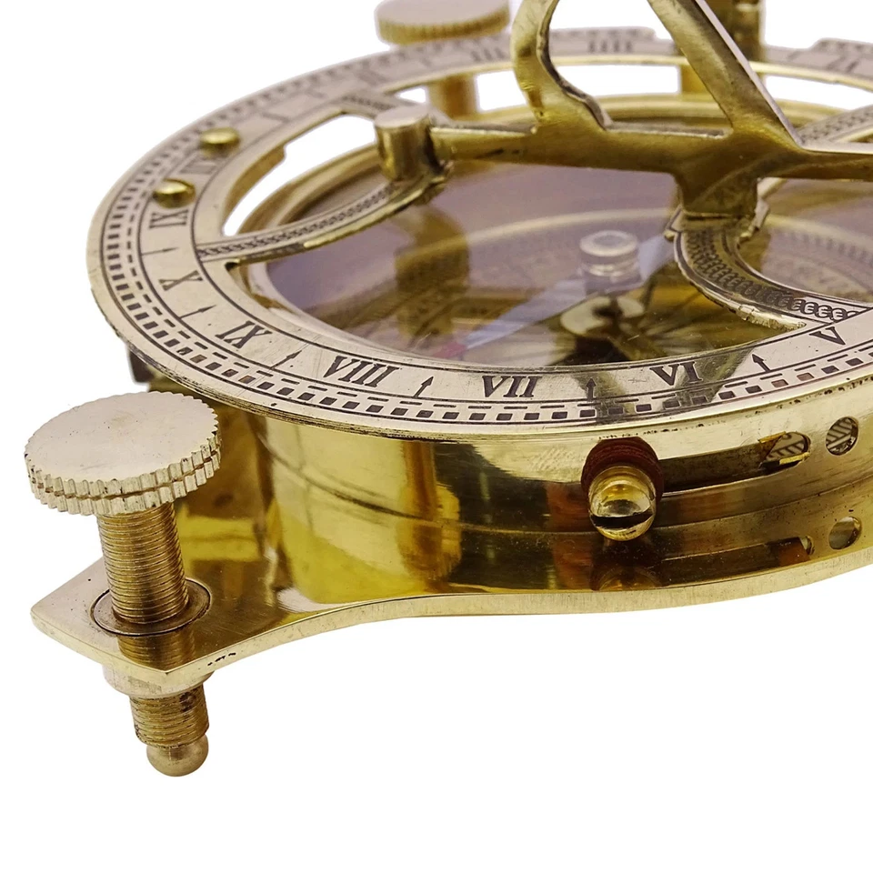 RELOJ DE SOL NÁUTICO BRÚJULA DE LATÓN VINTAGE ANTIGUO NAVEGACIÓN MARÍTIMA BRÚJULA REGALO Foto 2 de 3