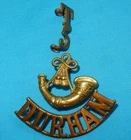 c 1908 - WW1 5th TERRITORIAL DLI DURHAM LIGHT INFANTRY MILITARY SHOULDER BADGE