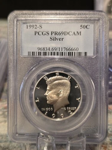 1992 S 50C Silver Kennedy Half Dollar Proof PCGS PR69DCAM
