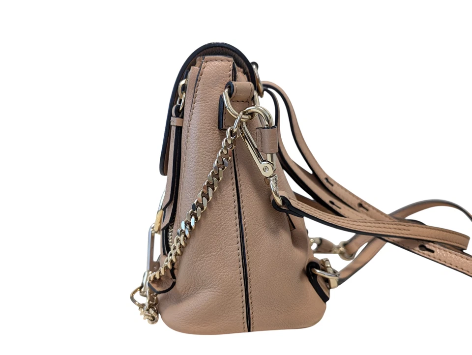 Chloe Faye Mini Backpack Bag Leather Suede Beige Orange - Image 4 of 4